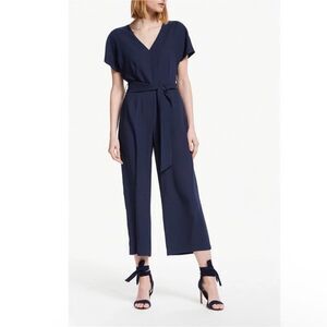 NWT Boden Romilly Jumpsuit 8 Petite Navy Blue Short Sleeve